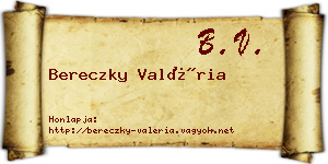 Bereczky Valéria névjegykártya